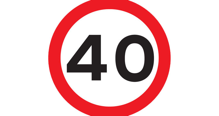 40mph sign